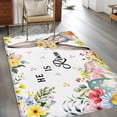 thumbnail image 2 of Area Rugs for Living Room Bedroom, Easter 4'x6' Rug Washable Carpet Runner Indoor Outdoor, Easter Bunny Spring Watercolor He Is Risen Flowers Non Slip Accent Floor Mats Rug for Kitchen, Office, 2 of 8