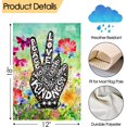 thumbnail image 4 of Peace Love Floral Flowers Spring Watercolor Art Garden Yard Flag 12 x 18 Inch, Double Sided Outdoor Decorative Welcome flags Banners for Home House Lawn Patio, 4 of 5