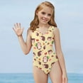thumbnail image 5 of FOR U DESIGNS Cute Girls Sleeveless Swimsuit Hedgehog Mushroom One Piece V-Neck Swimwear Comfortable Summer Beach Bathing Suit for Kids 11-12T, Yellow, 5 of 8
