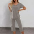 thumbnail image 2 of Solid Lounge Sets for Women Casual Baggy Yoga Sportswear Suit Comfy Lightweight Matching Pajamas Set Loungewear, 2 of 5