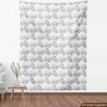 thumbnail image 3 of Grey Fabric by the Yard, Spherical Disc Shaped Internal Pitch Bowls Spiral Mesh Hoop Concept Design Print, Decorative Upholstery Fabric for Sofas and Home Accents, White Gainsboro by Ambesonne, 3 of 4