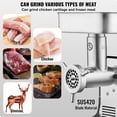 thumbnail image 4 of Commercial Electric Meat Grinder – 13 lbs/min Heavy Duty Sausage Stuffer & Meat Mincer for Kitchen, 4 of 11