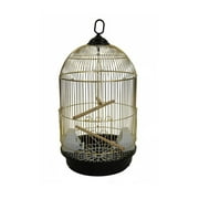 YML A1564 Bar Spacing Round Bird Cage Small - Brass