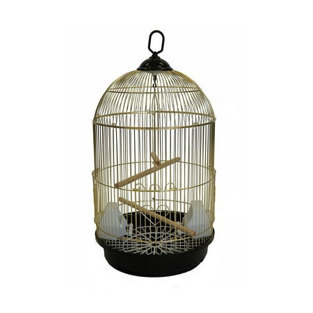 YML A1564 Bar Spacing Round Bird Cage Small - Brass