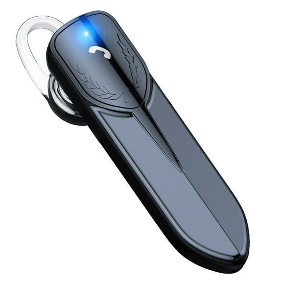 Bluetooth Headset for Cell Phones, V5.2 Bluetooth Earpiece for iPhone, Android, 16 Hrs Talking Hands Free Earphone with Mic for Outdoor/Business - Black