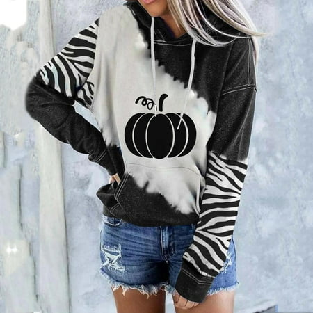 

jsaierl Oversized Sweatshirt for Women Loose Fit Long Sleeve Hooded Pullover Pumpkin Halloween Hoodies Sweatshirt Cute Tops for Women Comfy Tunic Sweatshirts for Teen Girls