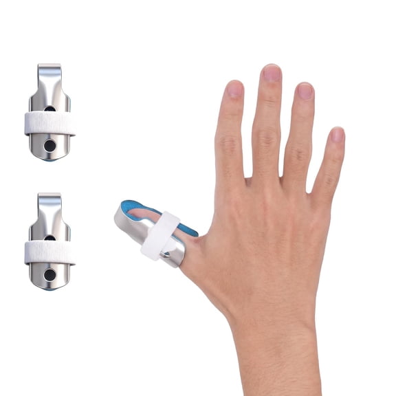 Finger Splint, 2PCS Finger Support Brace Finger Stabilizer for Broken Fingers Straightening Arthritis Knuckle Immobilization, S