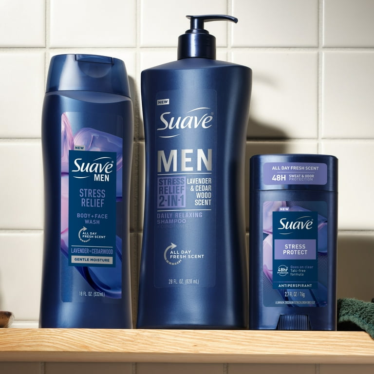 Suave Men Citrus Rush 3-in-1 Shampoo Conditioner & Body Wash