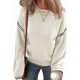 thumbnail image 2 of Suéteres para Mujer, Cuello Redondo Liso, Corte Holgado, Larga, Punto en Contraste, Jersey, Tops S, 2 of 9