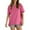 Pink, variant on Patlollav Womens Tshirts Under $10, Womens Casual Short Sleeve T-Shirt Solid Color Hem Split Front Short Back Length Round Neck Tops