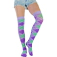 thumbnail image 4 of ToBeInStyle Women's Argyle Over the Knee Socks - Grey, 4 of 7