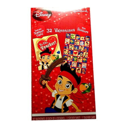 Jake and The Pirate Valentines 32 with Stickers Plus Teacher Card