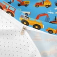 thumbnail image 4 of Castle Fairy Cartoon Construction Truck Twin Bedding for Kids, Cute Excavator Vehicle Duvet Cover Set for Bedroom, Bright Blue,2pcs,No Comforter, 4 of 6