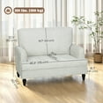 thumbnail image 3 of HOMCOM Modern Accent Chair, Upholstered Armchair with Turned Legs, Cream, 3 of 10