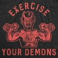 thumbnail image 2 of Mens Exercise Your Demons T Shirt Funny Halloween Fitness Workout Devil Graphic Tee Graphic Tees, 2 of 9