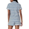 thumbnail image 4 of Womens Pajamas Set 2 Piece Button Down Monkey Shorts Set Y2k Preppy Loungewear Pjs, 4 of 5