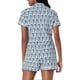 thumbnail image 4 of Womens Pajamas Set 2 Piece Button Down Monkey Shorts Set Y2k Preppy Loungewear Pjs, 4 of 5