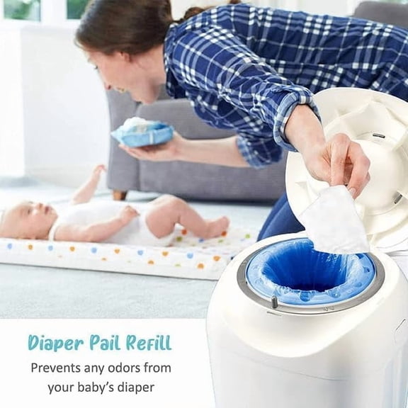 Diaper Pail Refills | Includes 9 Diaper refill rings &1 Case| Holds up to 2520 Newborn Diapers
