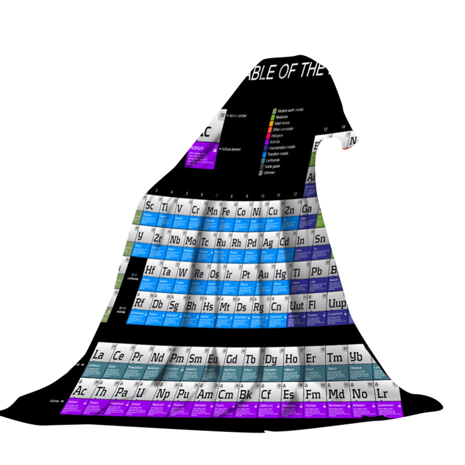 Science Periodic Table Pattern Print Hooded Blanket main image 0