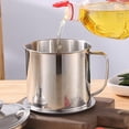 thumbnail image 4 of 1 Pc Stainless Steel Oil Storage Can, 54 fl oz Fine Mesh Strainer, Grease Container with Filter Screen, Kitchen Cooking Oil Keeper, Filtering Grease Strainer Pot with Lid for Home Kitchen, 4 of 7