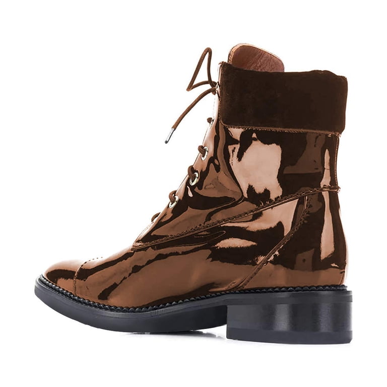 YDN Women Graceful Round Closed Toe Ankle Boots Suede Chunky  display picture 1