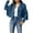 Dark Blue, variant on Jackets For Women Casual Fashion Fringe Suede Leather Jackets Fashion Tassel Motorcycle Cropped Coats Retro Outerwear Blue S