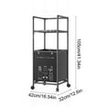 thumbnail image 2 of 2-Tier Laundry Room Shelves with Storage Drawer with Wheels, Adjustable-Shelf Storage Rack, Metal Industrial Unit Rack, Floor Standing Laundry Organizer for Narrow Space with Wheels(Black), 2 of 8
