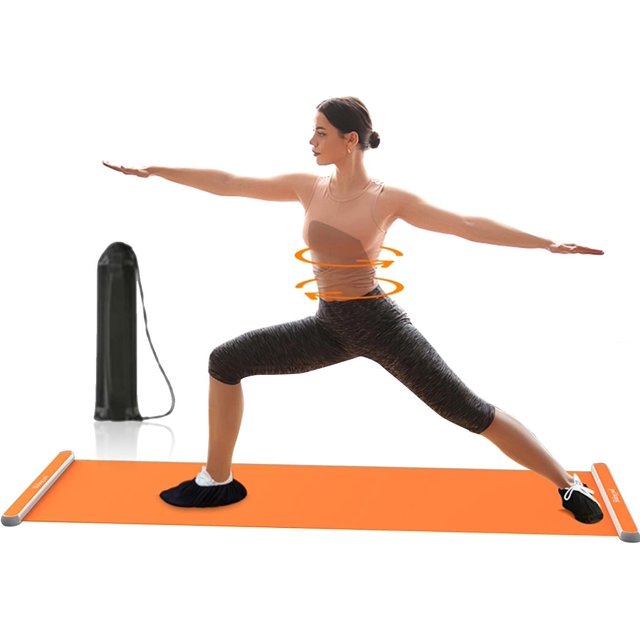 Slide Board for Fitness, Portable Sliding Exercise Mat for Skate Strides & Lunges, Home Workout Equipment for Cardio, Core Training, and Planks