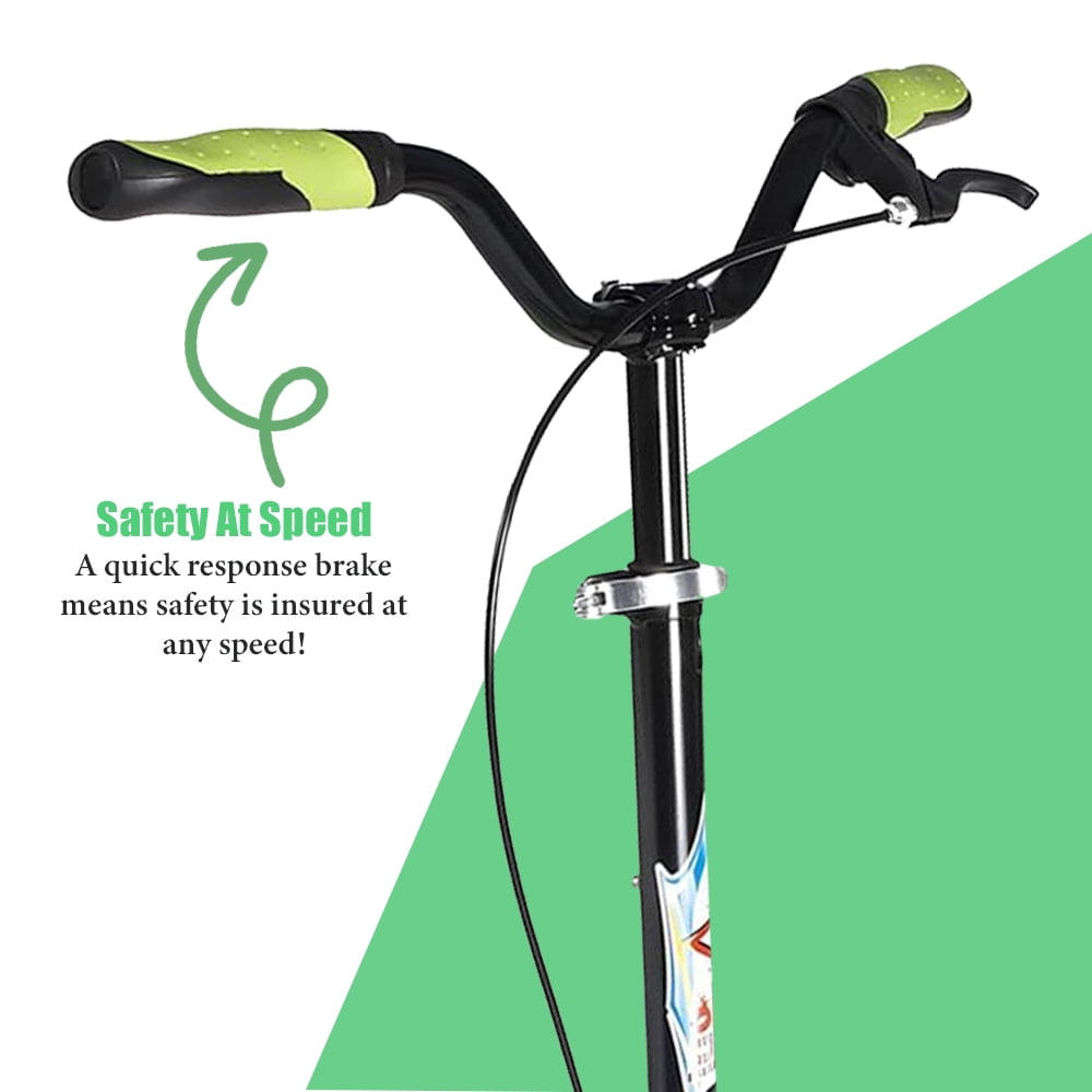 Readrun Wiggle Scooter for Kids & Adults 6+, 3-Wheel Drift Scooter with Foldable Design and 4-Level Adjustable Height, Green