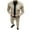 Khaki, variant on Two Piece Set Solid Color Twill Clip Men's New Solid Colour Jacquard Men's Suit Size:S