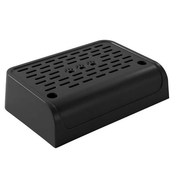 New Arrivals Cat Litter Box Ramp with Filter Function, Double Layered Self-Cleaning Trapper Storage Black