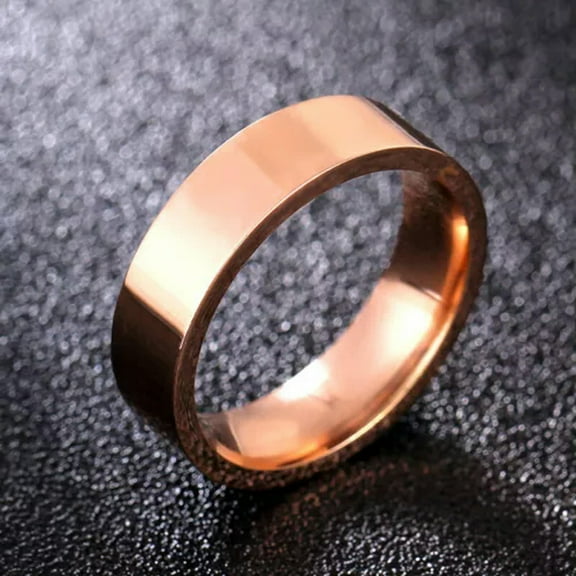 6mm Gold/Silver/Rose Gold/Black Bands Party Stainless Steel Men's Ring Size 5-13