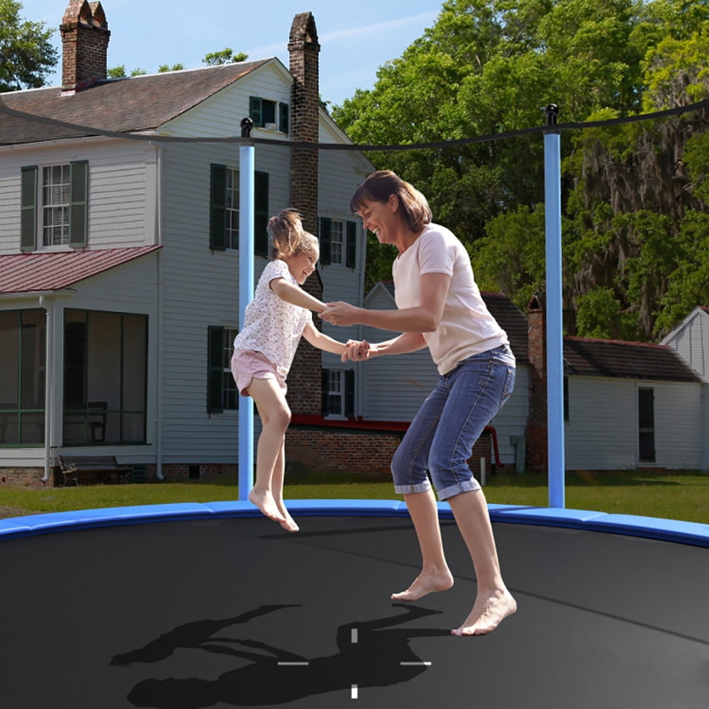 Demifill Outdoor Trampoline with Safety Closure Net, 12 Feet Trampoline with Thickened and Steady Frame, Blue