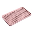 thumbnail image 1 of SIYTUAU Tea Cup Utensils Drying Mat Double Layer Drainage Tray Food Grade Plastic Multipurpose For Kitchen Countertop Pink, 1 of 6