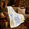 thumbnail image 3 of Blue Yellow Chrysanthemum Floral Autumn Living Room, Cozy Friendship Quote Scene, Warm Flannel Blanket for Living Room and Reading Nook, Art Lovers Thanksgiving Gift, Artistic Home Decor, 3 of 9