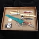 thumbnail image 5 of Estuche de regalo con pluma estilográfica retro y botella de tinta vacía, juego de pluma para profesores, tinta verde, 5 of 10