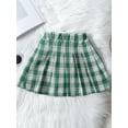 thumbnail image 5 of Bagilaanoe 2Pcs Toddler Baby Girls Summer Clothes Ribbed Bubble Short Sleeve Tops + Pleated A-Line Skirt 18M 24M 3T 4T 5T 6T Kids Casual Skirt Set, 5 of 9
