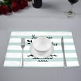 thumbnail image 2 of MKHERT Nautical Anchor Quotes On Mint and White Striped Lines Placemats Table Mats for Dining Room Kitchen Table Decoration 12x18 inch,Set of 6, 2 of 4