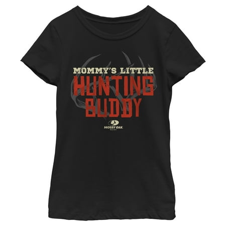 Girl s Mossy Oak Mommy s Little Hunting Buddy Graphic Tee Black Large