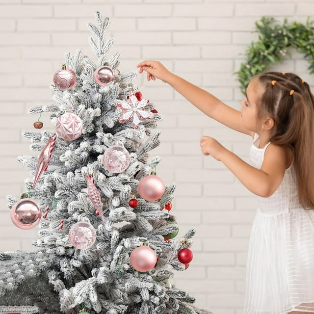 Xihbxyly Bolas Navideñas, 40 Adornos Colgantes Galvanizados, Elegantes Diseños En Dorado, Rojo, Azul y Plateado, Decoración Navideña Versátil, Perfectas para Bodas y Fiestas de Navidad, Tamaño 29,5 X