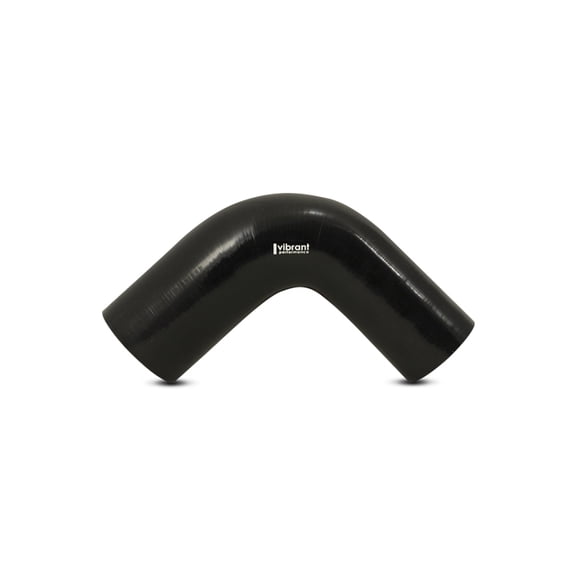 Vibrant 2.5in ID x 3.5in ID x 4in Long Gloss Black Silicone 90 Degree Transition
