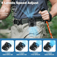 thumbnail image 3 of Portable Fan Rechargeable, Personal Waist Neck Wearable Cooling Fan with Light, 4 Speeds 9200RPM Strong Airflow for Outdoor, Jobsite, Camping, Travel, 3 of 7