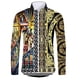 thumbnail image 3 of Camisas de manga corta con botones y estampado 3D de lujo de alta gama con patrón dorado para hombres, blusas de estilo callejero de moda, atuendos de hip hop, 3 of 5