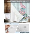 thumbnail image 5 of No Hook Shower Curtain with Snap-in Liner, Teal Easter Waterproof Fabric Bathroom Curtains, Spring Polka Dots Bunny Easter Eggs Wooden Bath Curtains & Mesh Top Window 66"x72", 5 of 9