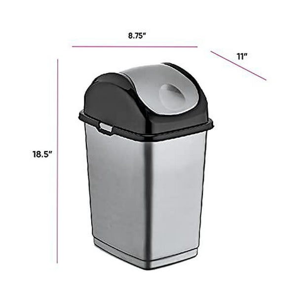 Superio Swing-Top Trash Can, 37 qt (Grey)