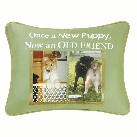 New Puppy Quilted Pillow, 12" x 16"