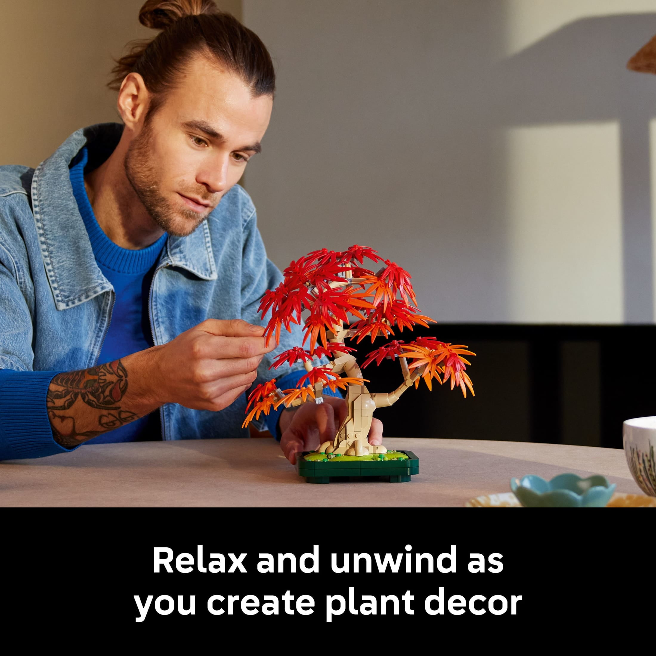 LEGO Botanicals Japanese Red Maple Bonsai Tree Building Kit for Adults 18+ - Unique Home Decor DIY for Room or Office - Gift for Birthdays - Plant Decor for Desk or Bookshelf- 10348