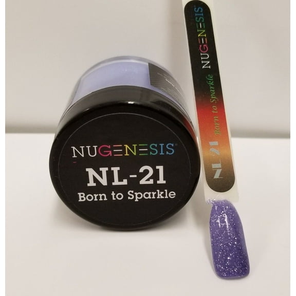 NUGENESIS Nail Color Dip Dipping Powder 1oz/jar - NL21 BORN TO SPARKLE