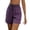 Purple, variant on TAGOLD Women Casual Pants Multi Color Shorts With Drawstring Waistband For Summer Daily Wear