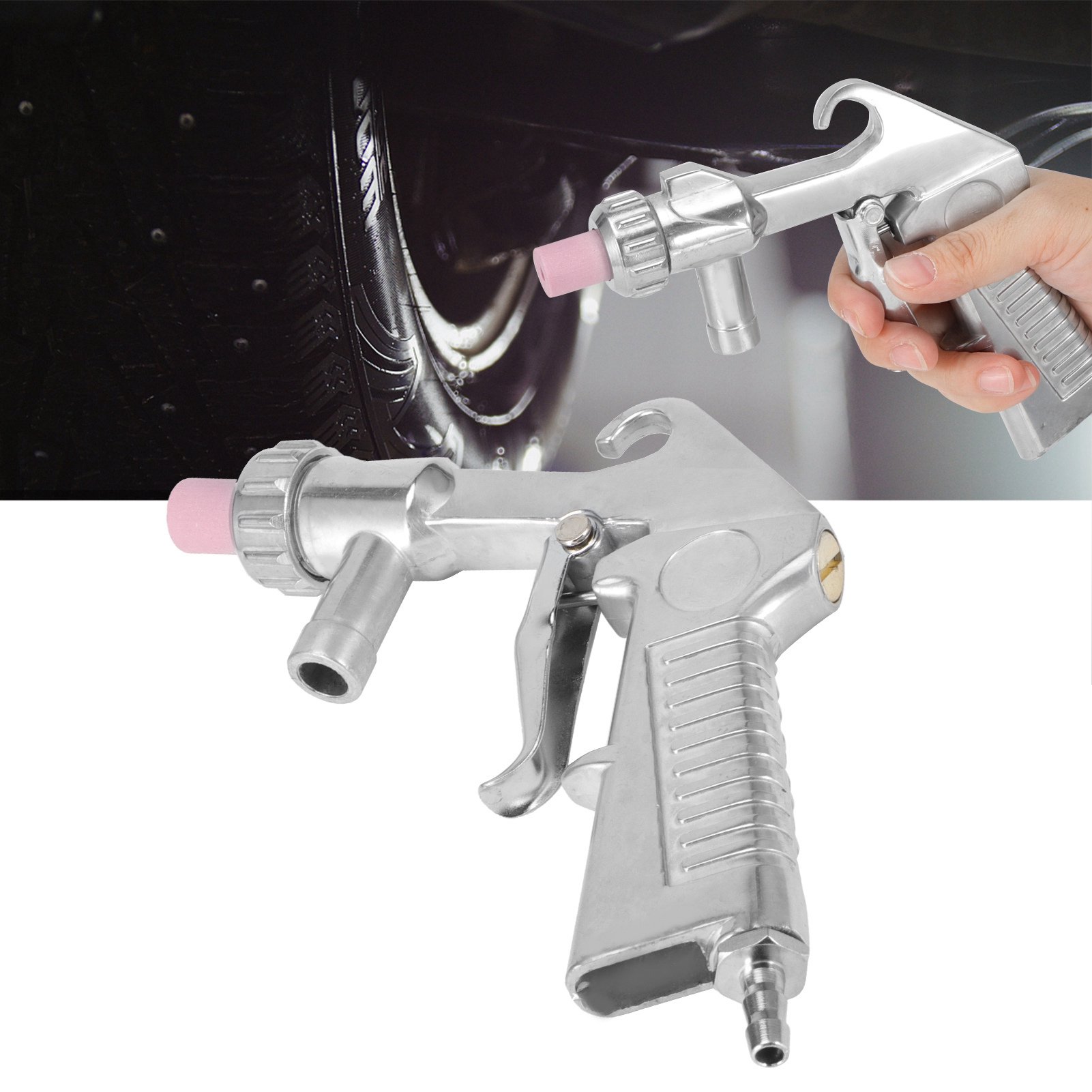 Kit de pistolet à air en aluminium avec 4 buses en céramique pour armoires de sablage